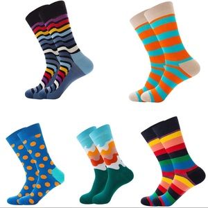 5 pairs fashion print casual wear bundle socks